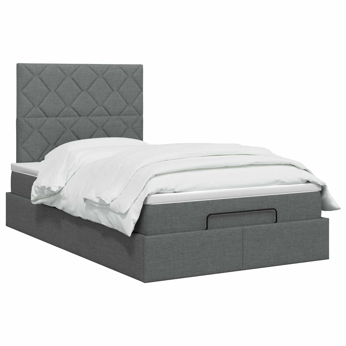vidaXL Łóżko ottoman z materacem ciemnoszary 120 x 200 cm tkanina
