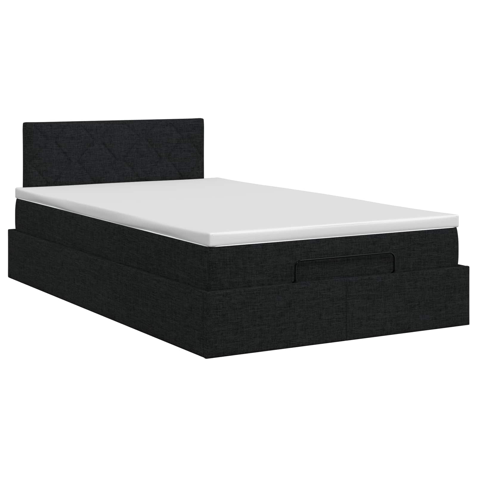 vidaXL Łóżko ottoman z materacem Czarny 120 x 200 cm tkanina