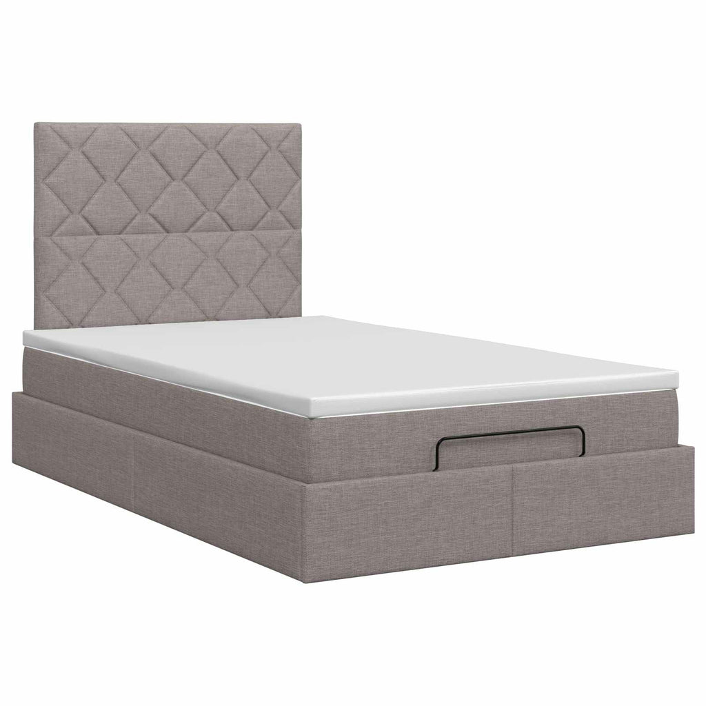 vidaXL Łóżko ottoman z materacem Ciemnoszary 120 x 200 cm tkanina
