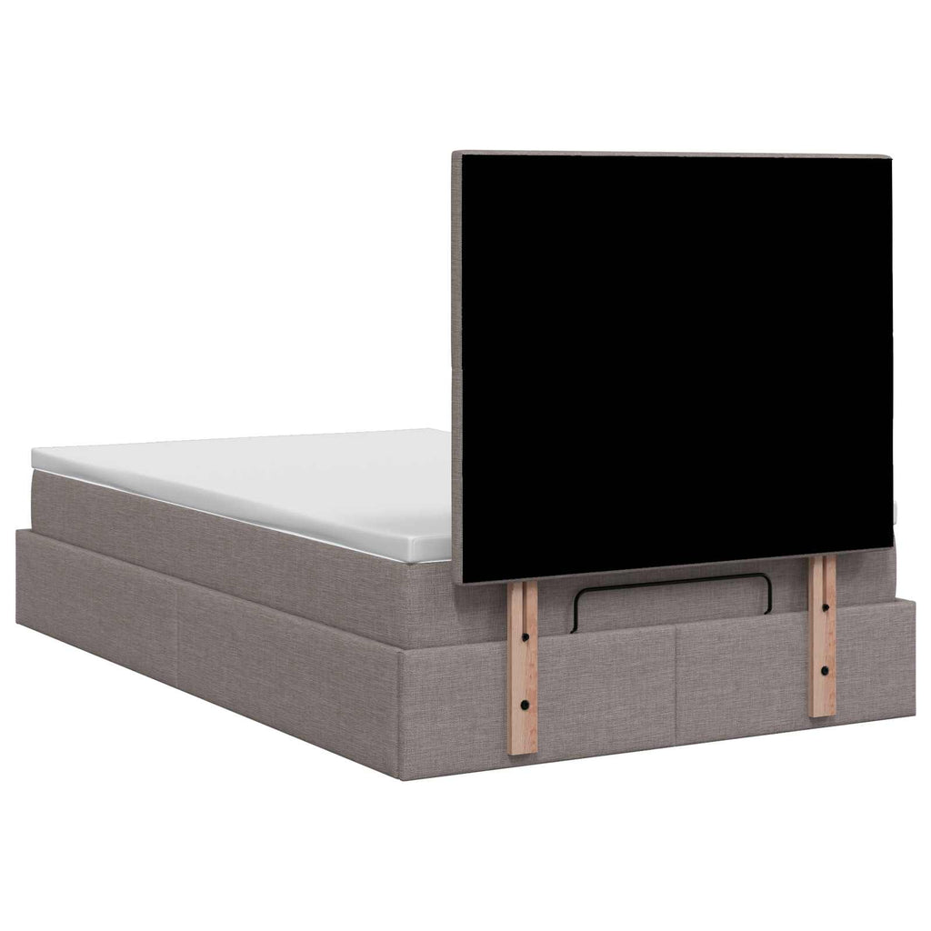 vidaXL Łóżko ottoman z materacem Ciemnoszary 120 x 200 cm tkanina