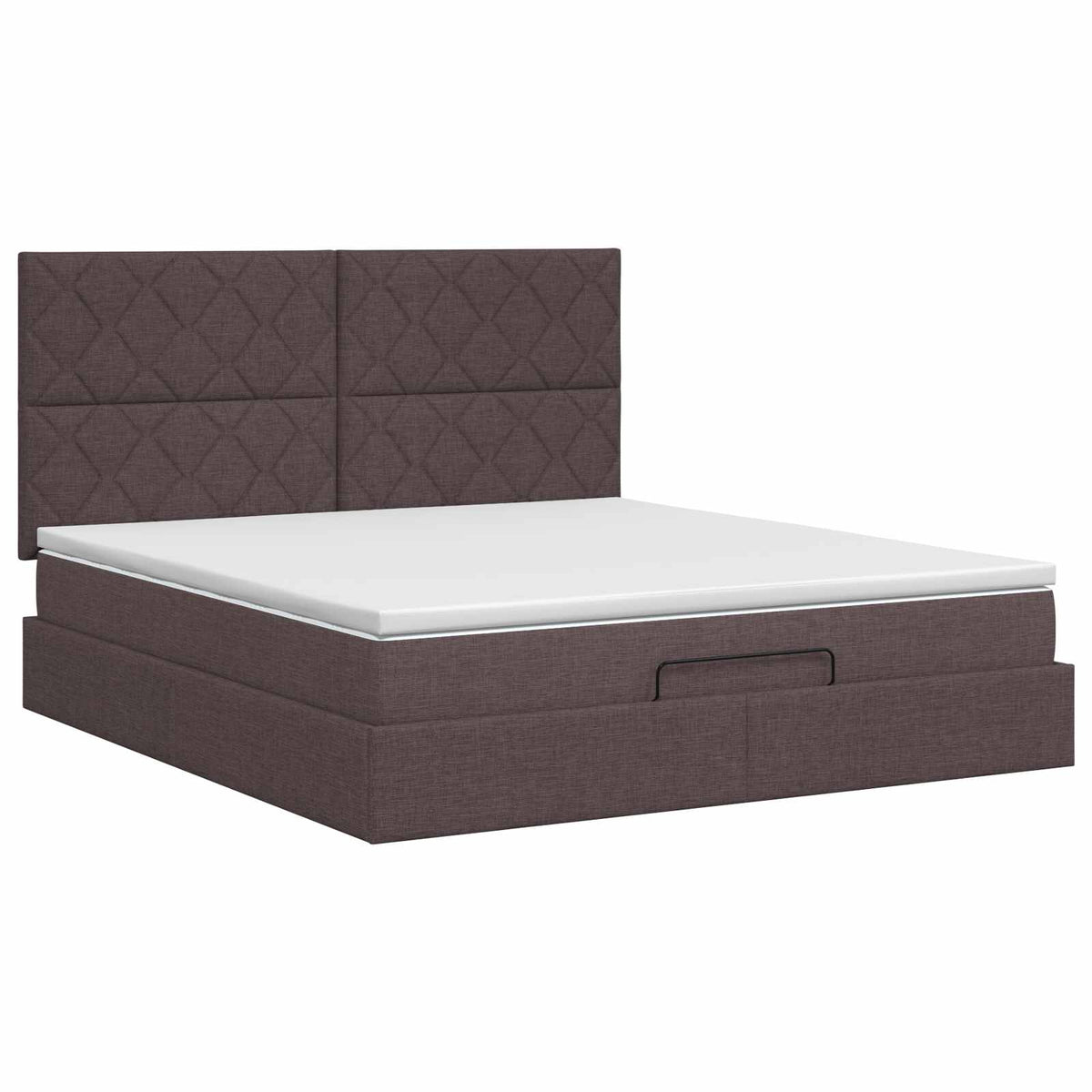 vidaXL Łóżko ottoman z materacem Ciemny brąz 140 x 200 cm tkanina
