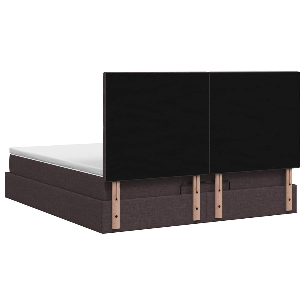 vidaXL Łóżko ottoman z materacem Ciemny brąz 140 x 200 cm tkanina