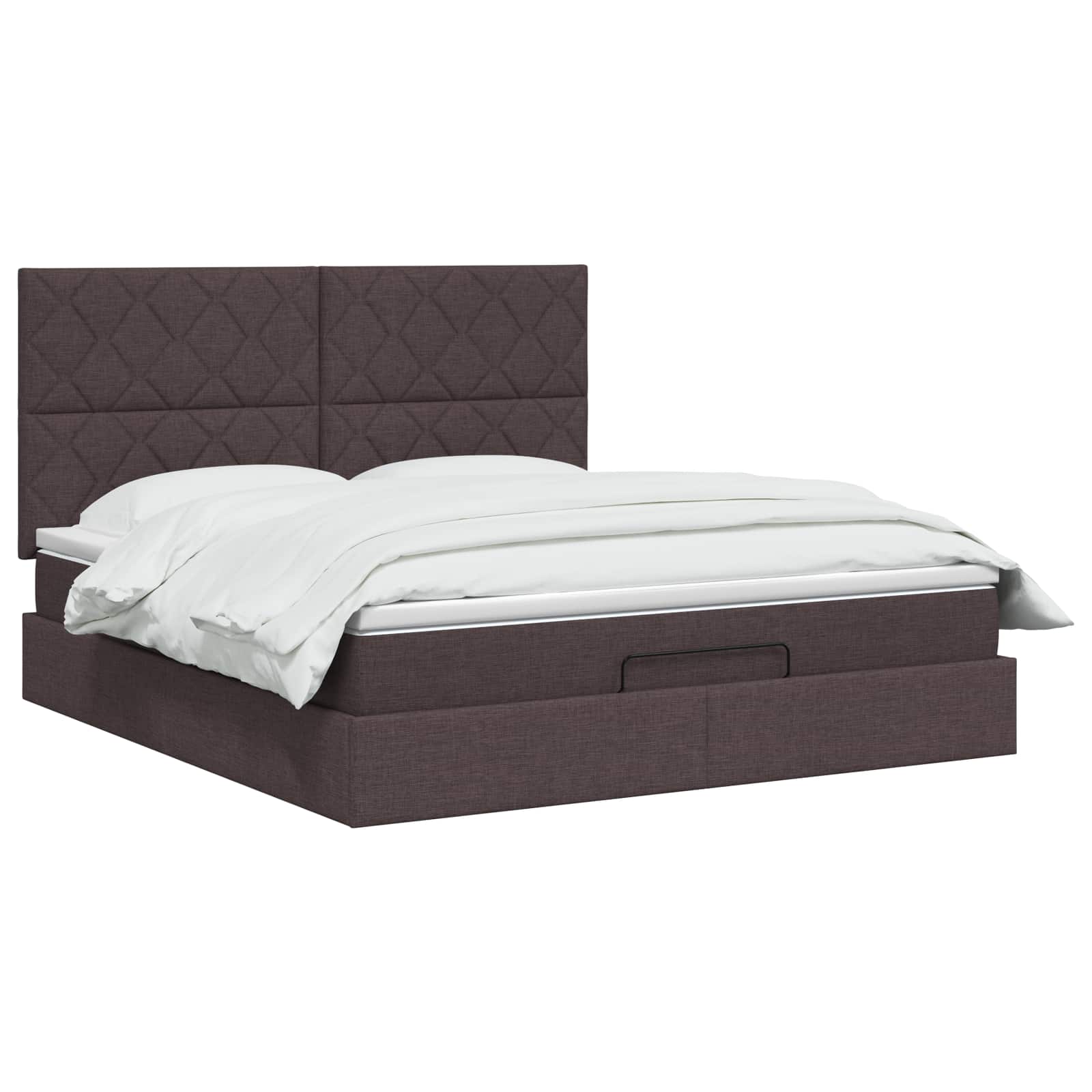 vidaXL Łóżko ottoman z materacem Ciemny brąz 140 x 200 cm tkanina