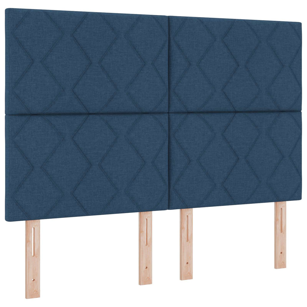 vidaXL Łóżko ottoman z materacem niebieski 160 x 200 cm tkanina