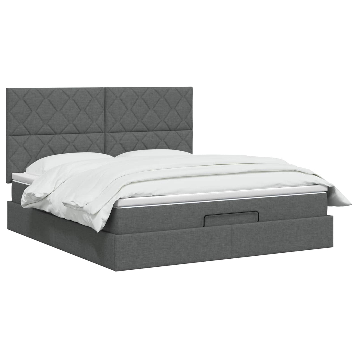 vidaXL Łóżko ottoman z materacem ciemnoszary 180 x 200 cm tkanina