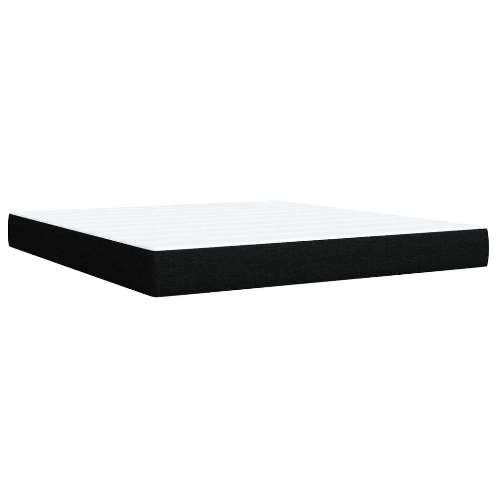 vidaXL Łóżko ottoman z materacem Czarny 180 x 200 cm tkanina