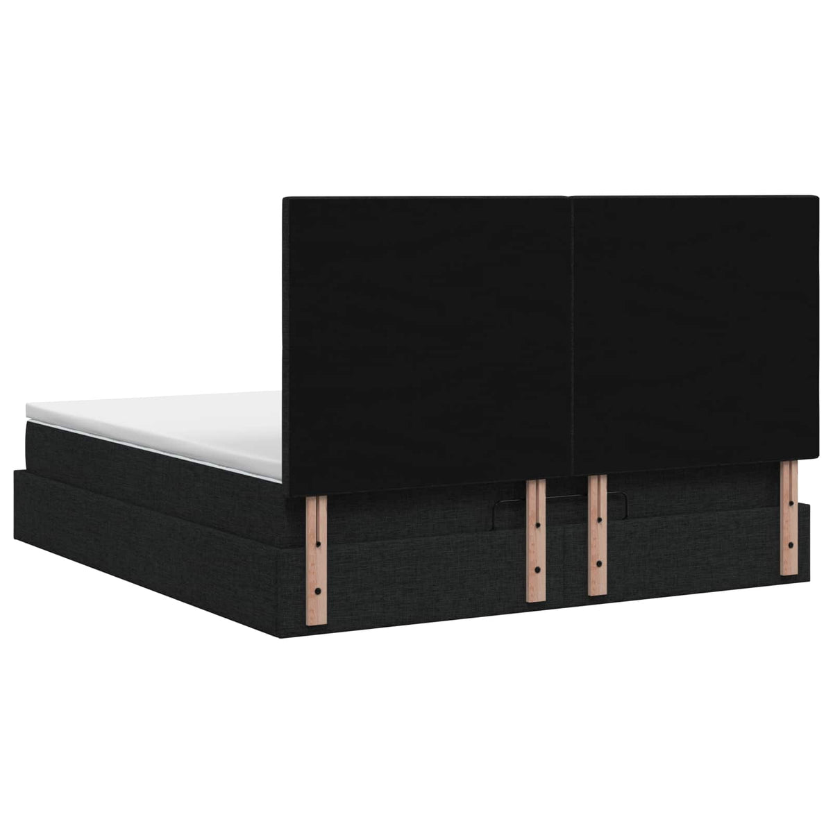 vidaXL Łóżko ottoman z materacem Czarny 180 x 200 cm tkanina