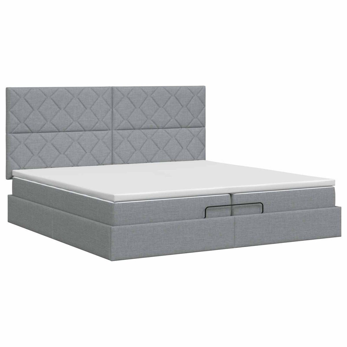 vidaXL Łóżko ottoman z materacem jasnoszary 200 x 200 cm tkanina