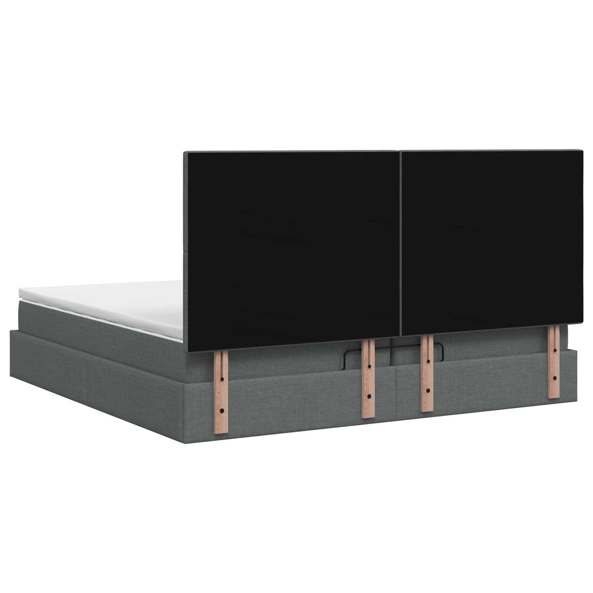 vidaXL Łóżko ottoman z materacem ciemnoszary 200 x 200 cm tkanina