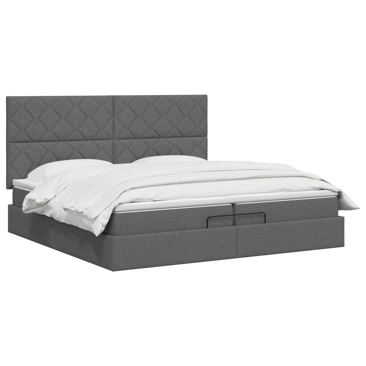vidaXL Łóżko ottoman z materacem ciemnoszary 200 x 200 cm tkanina