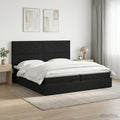 vidaXL Łóżko ottoman z materacem Czarny 200 x 200 cm tkanina