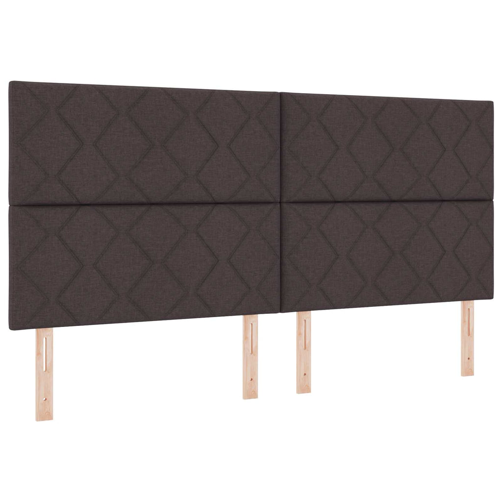 vidaXL Łóżko ottoman z materacem Ciemny brąz 200 x 200 cm tkanina