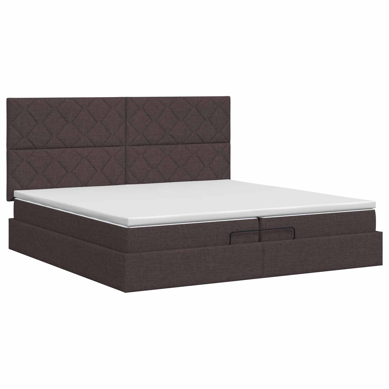 vidaXL Łóżko ottoman z materacem Ciemny brąz 200 x 200 cm tkanina