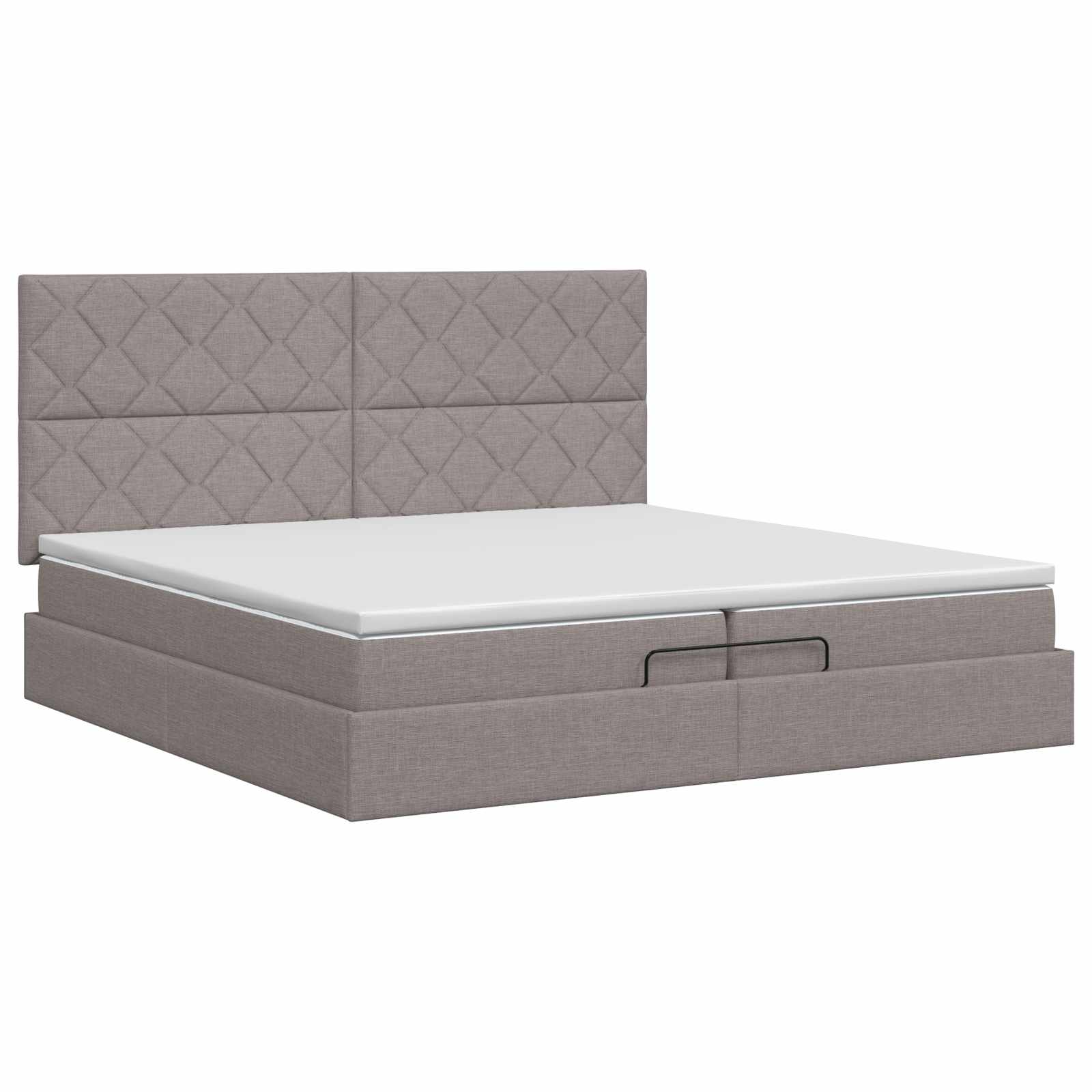 vidaXL Łóżko ottoman z materacem Ciemnoszary 200 x 200 cm tkanina