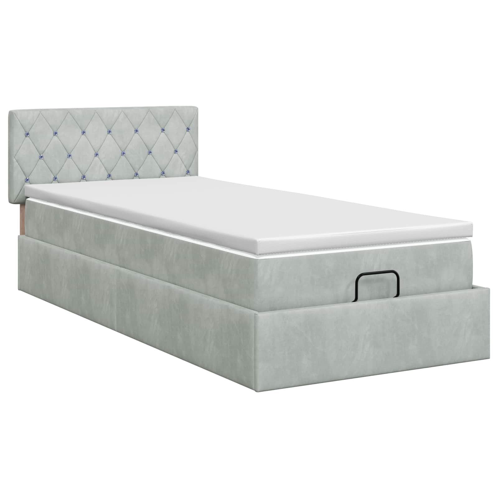 vidaXL Łóżko ottoman z materacem jasnoszary 80 x 200 cm Welur