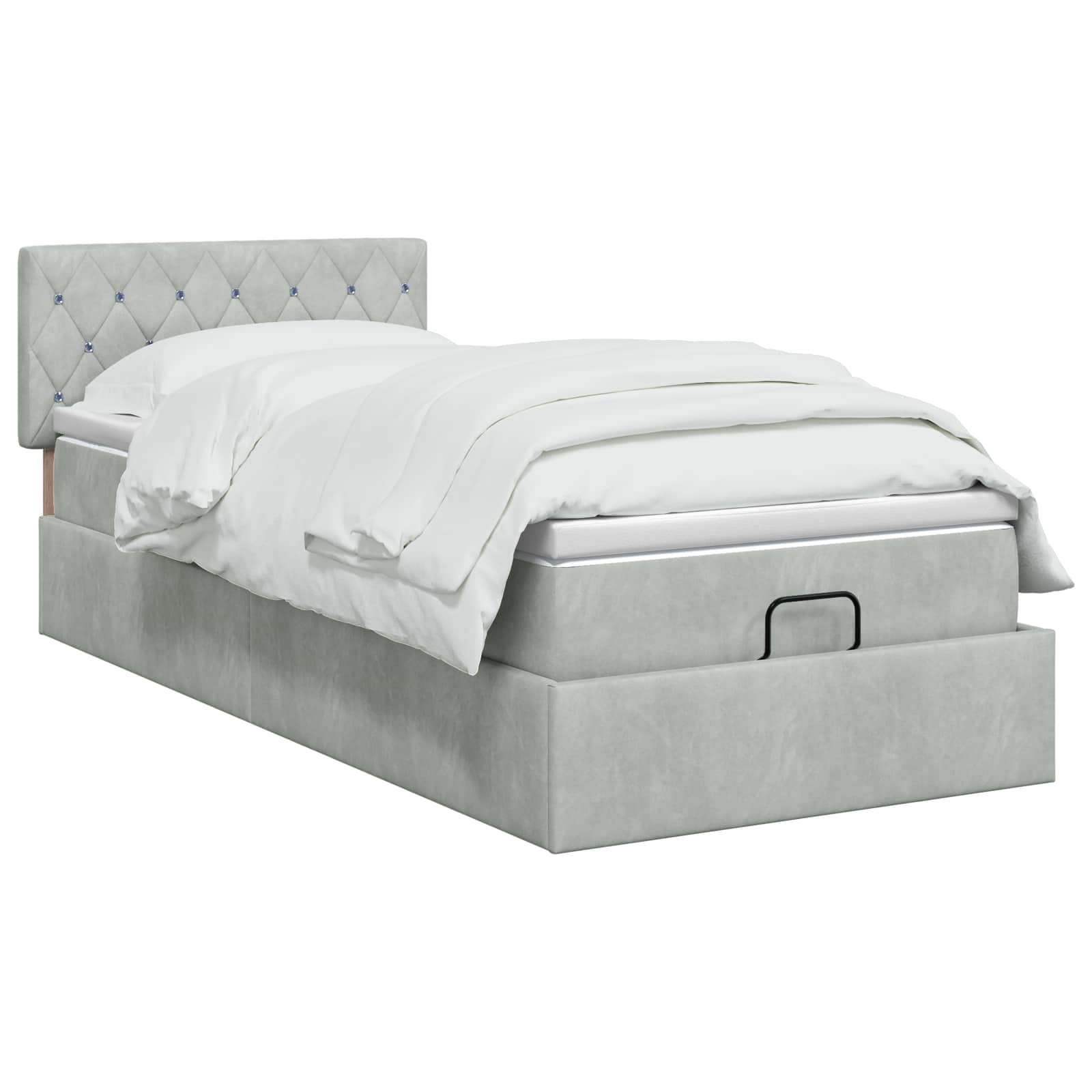 vidaXL Łóżko ottoman z materacem jasnoszary 80 x 200 cm Welur