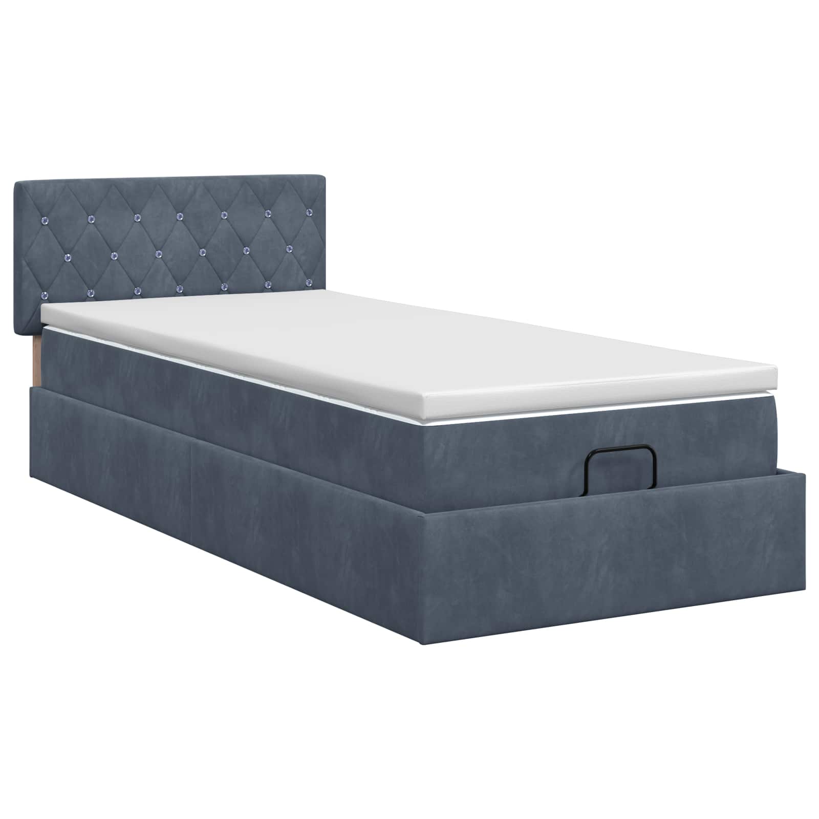 vidaXL Łóżko ottoman z materacem ciemnoszary 80 x 200 cm Welur