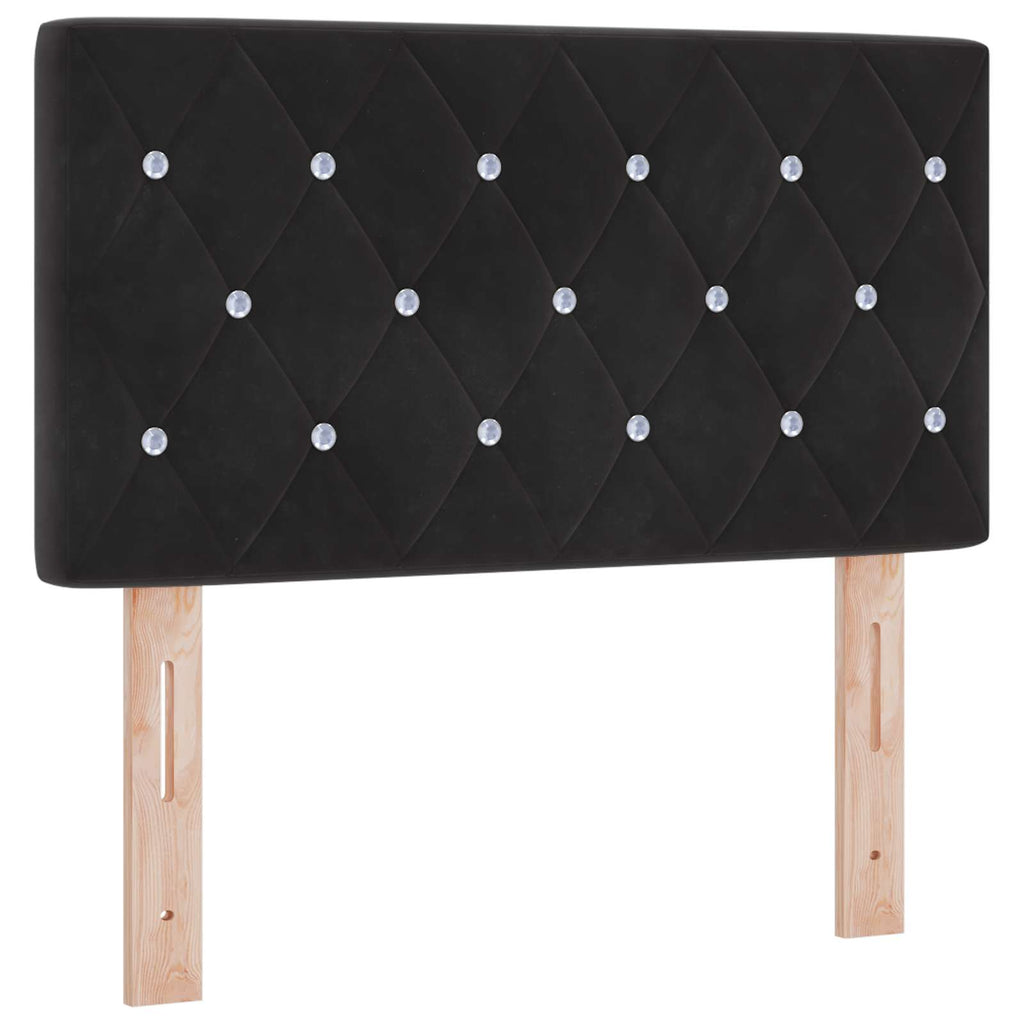 vidaXL Łóżko ottoman z materacem Z zagłówkiem Czarny 80 x 200 cm Welur