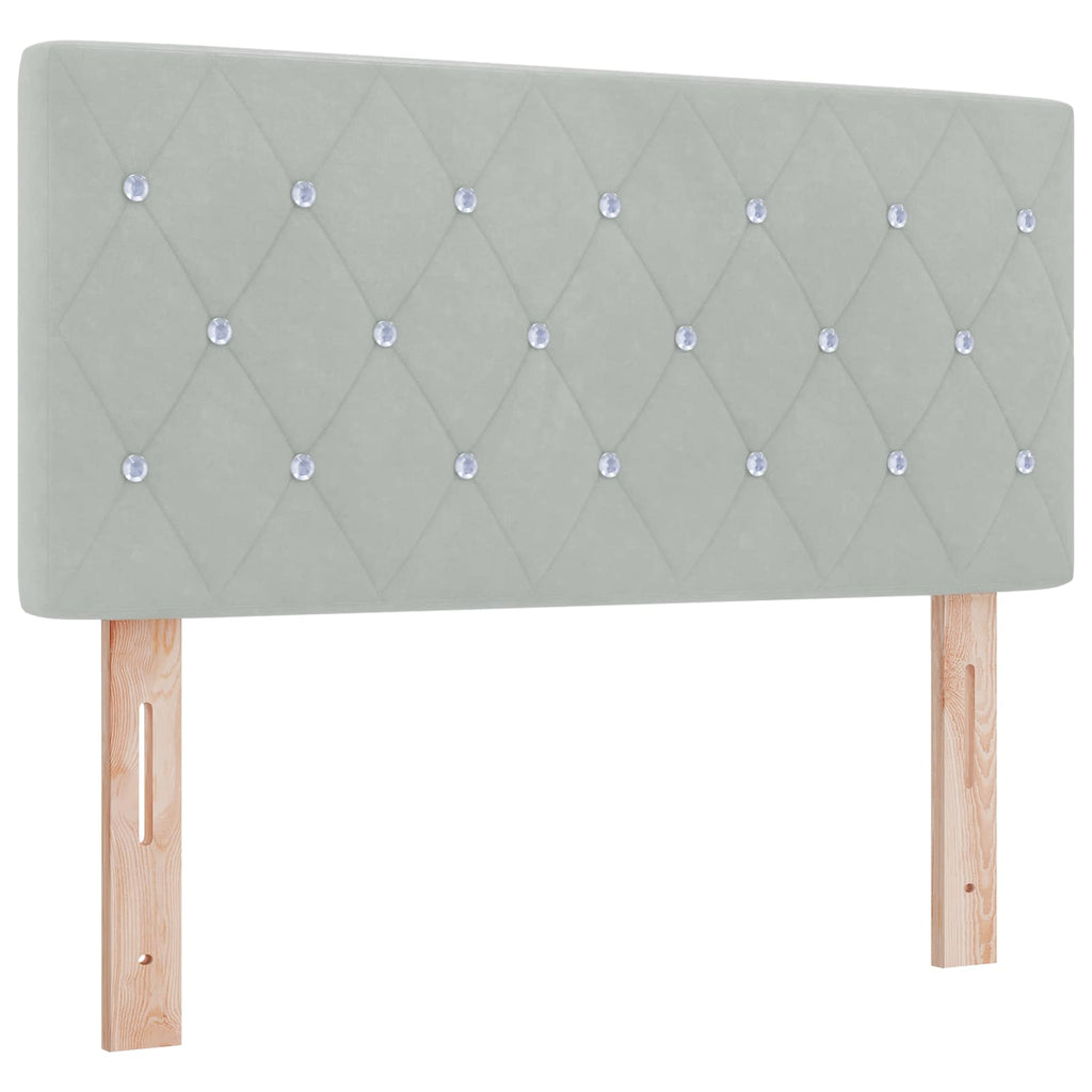 vidaXL Łóżko ottoman z materacem jasnoszary 90 x 190 cm Welur