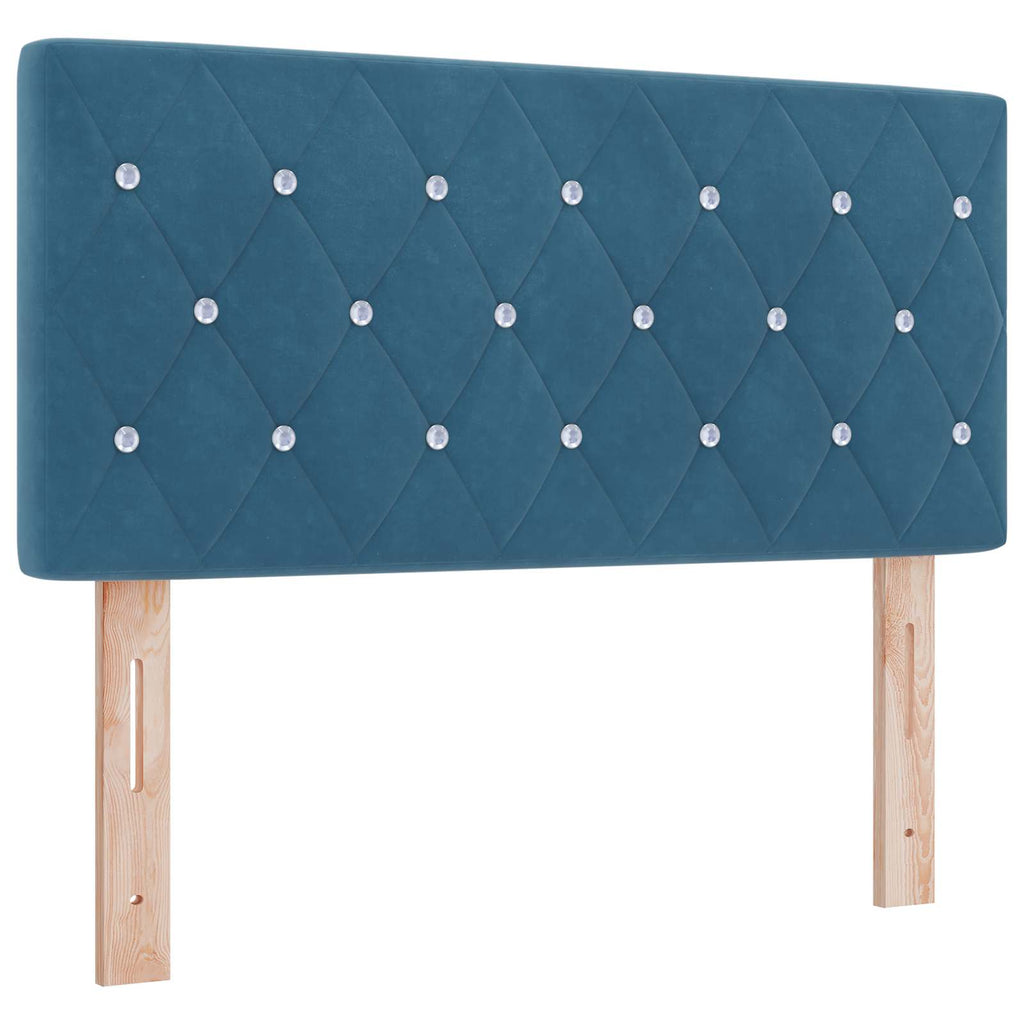 vidaXL Łóżko ottoman z materacem Ciemnoniebieski 90 x 190 cm Welur