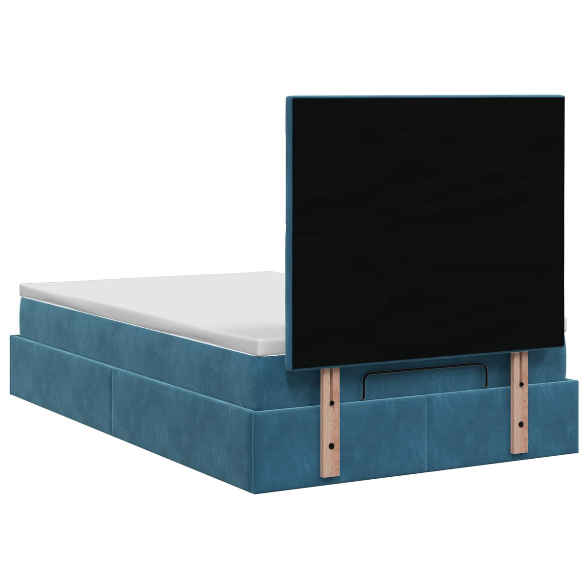 vidaXL Łóżko ottoman z materacem Ciemnoniebieski 120 x 190 cm Welur