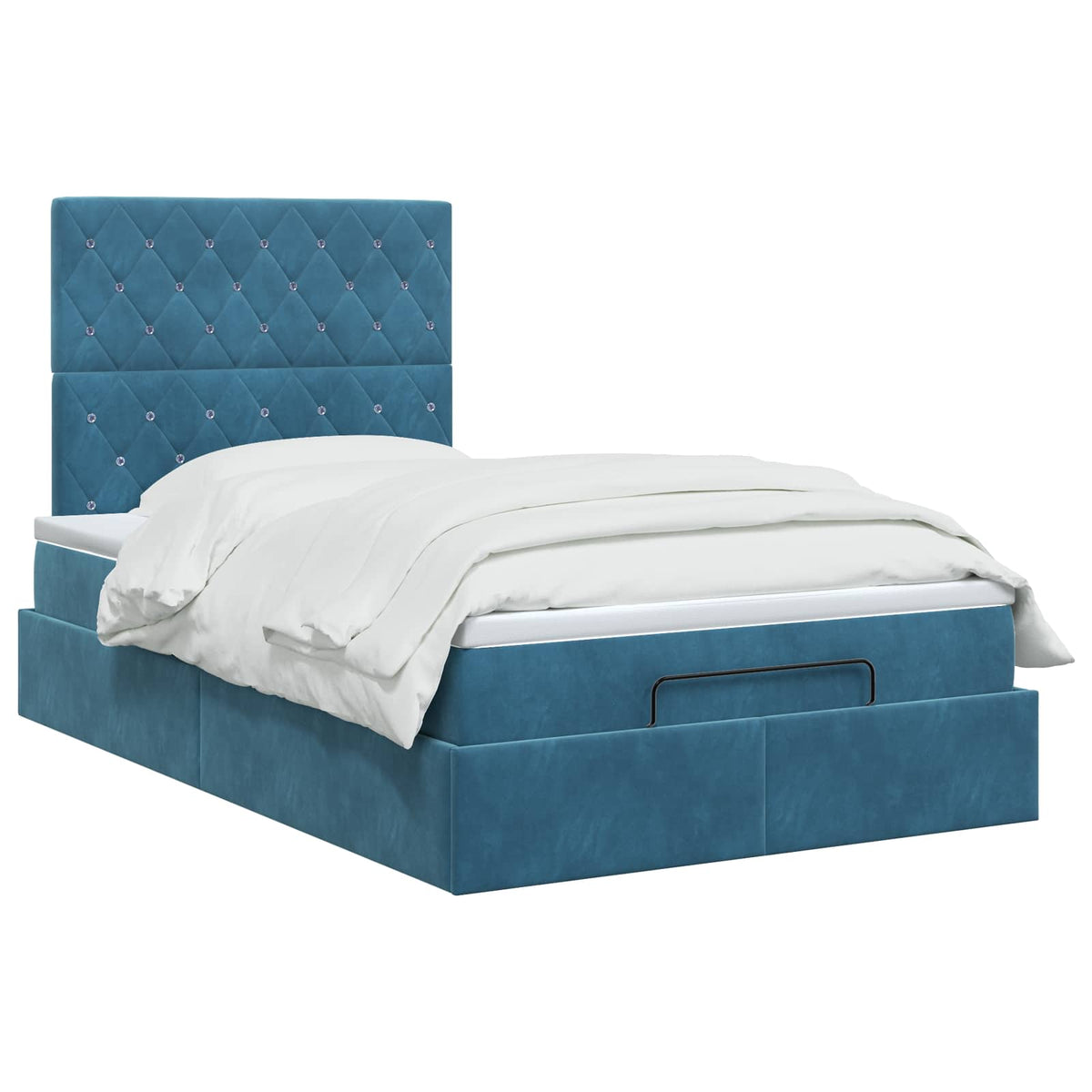 vidaXL Łóżko ottoman z materacem Ciemnoniebieski 120 x 190 cm Welur
