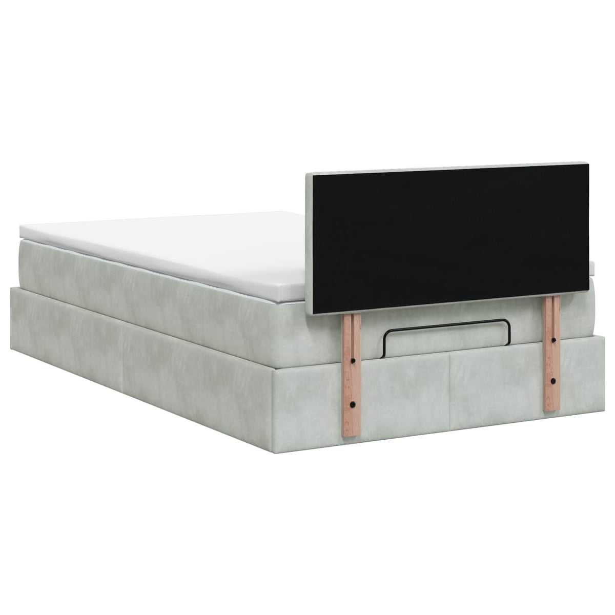 vidaXL Łóżko ottoman z materacem jasnoszary 120 x 200 cm Welur