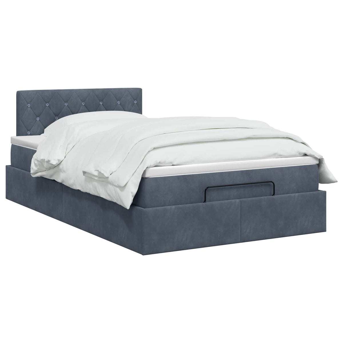 vidaXL Łóżko ottoman z materacem ciemnoszary 120 x 200 cm Welur