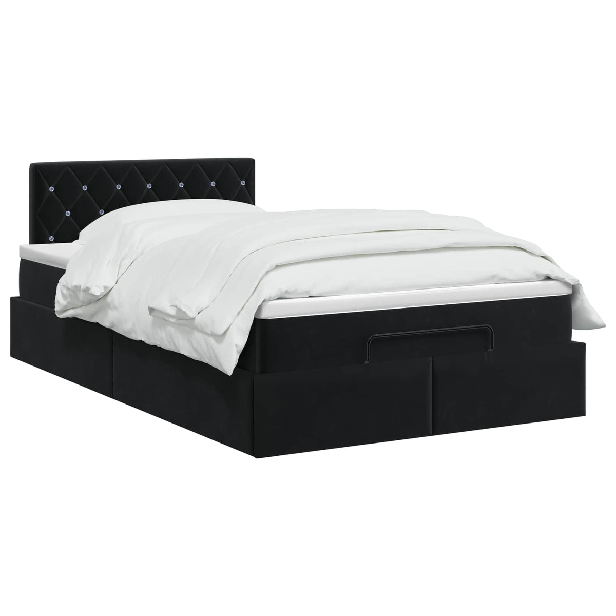 vidaXL Łóżko ottoman z materacem Czarny 120 x 200 cm Welur