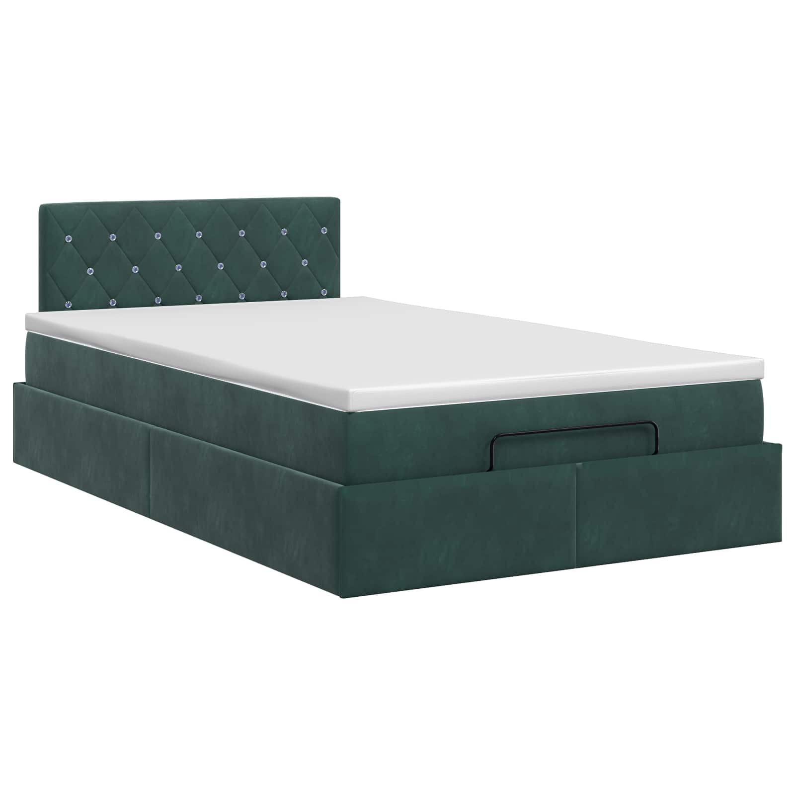 vidaXL Łóżko ottoman z materacem Ciemnozielony 120 x 200 cm Welur