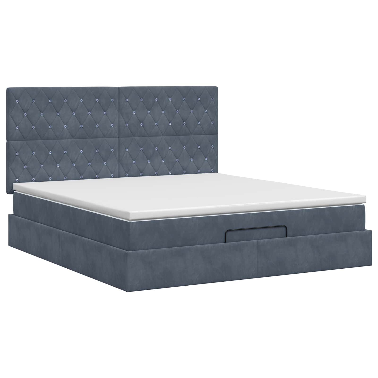 vidaXL Łóżko ottoman z materacem ciemnoszary 140 x 190 cm Welur
