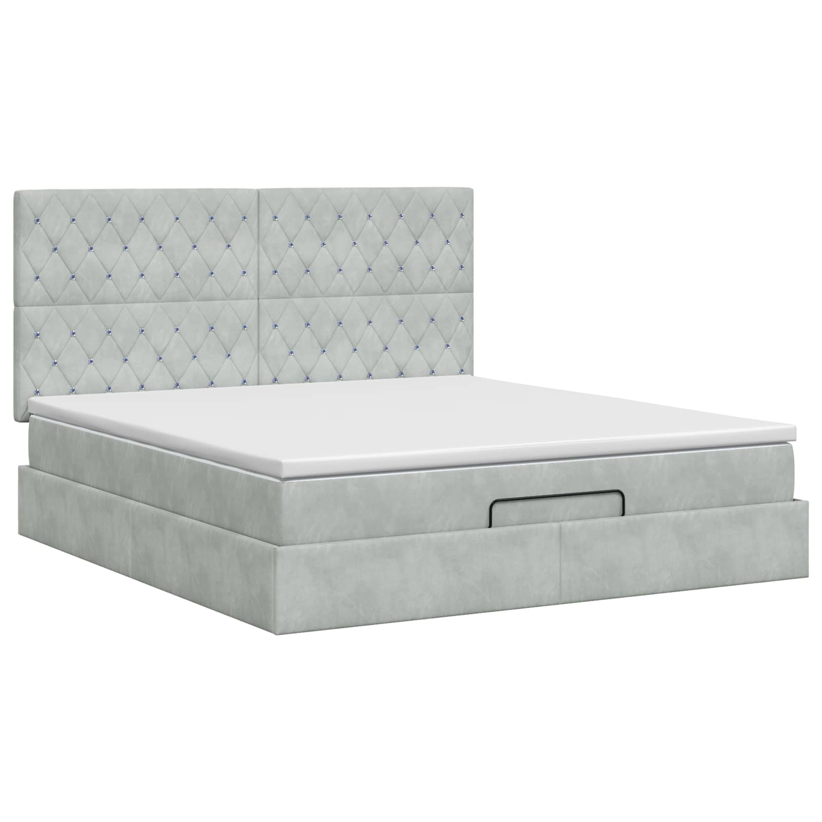 vidaXL Łóżko ottoman z materacem jasnoszary 140 x 200 cm Welur
