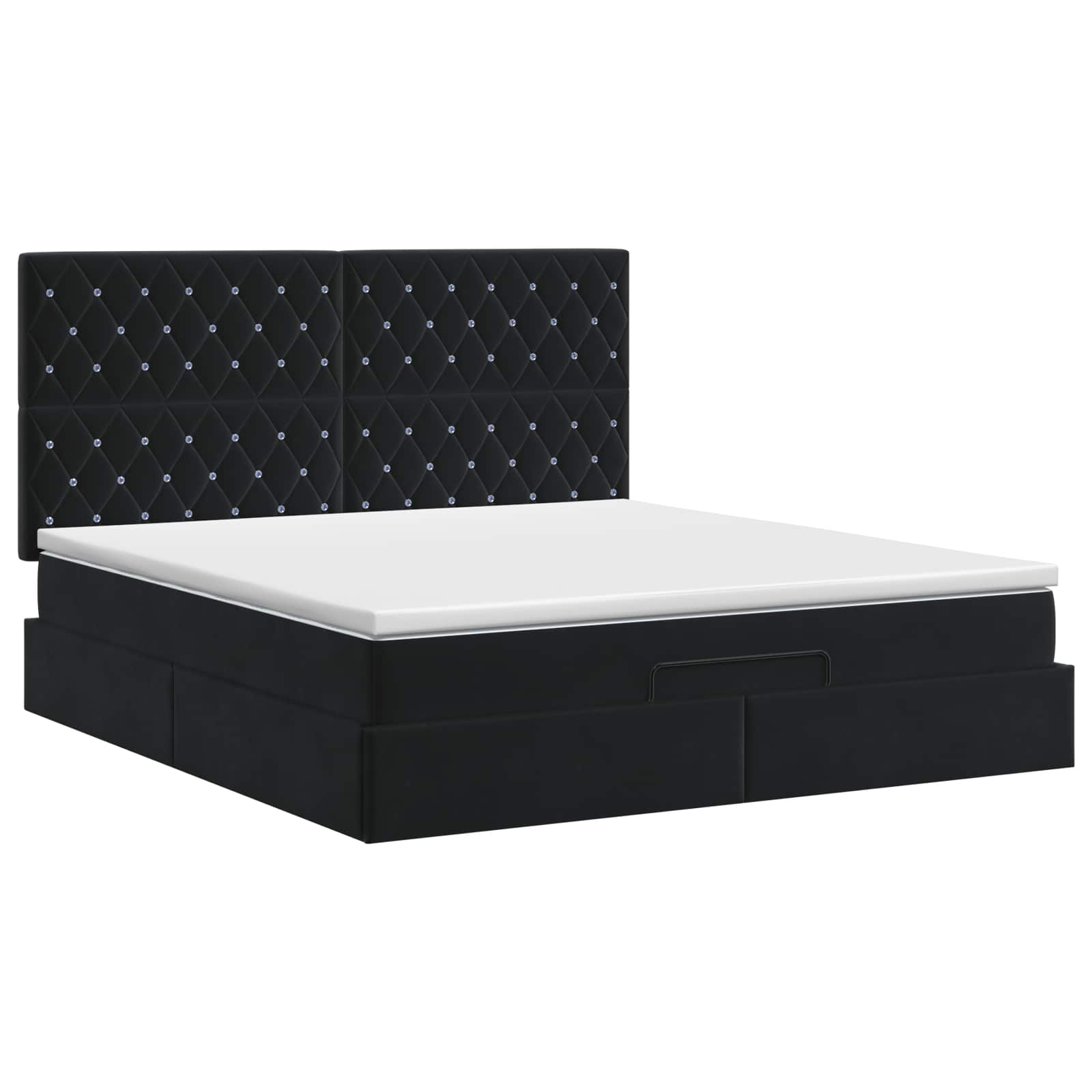 vidaXL Łóżko ottoman z materacem Czarny 140 x 200 cm Welur