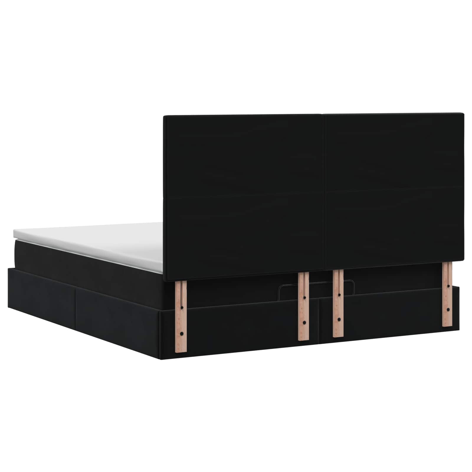 vidaXL Łóżko ottoman z materacem Czarny 140 x 200 cm Welur