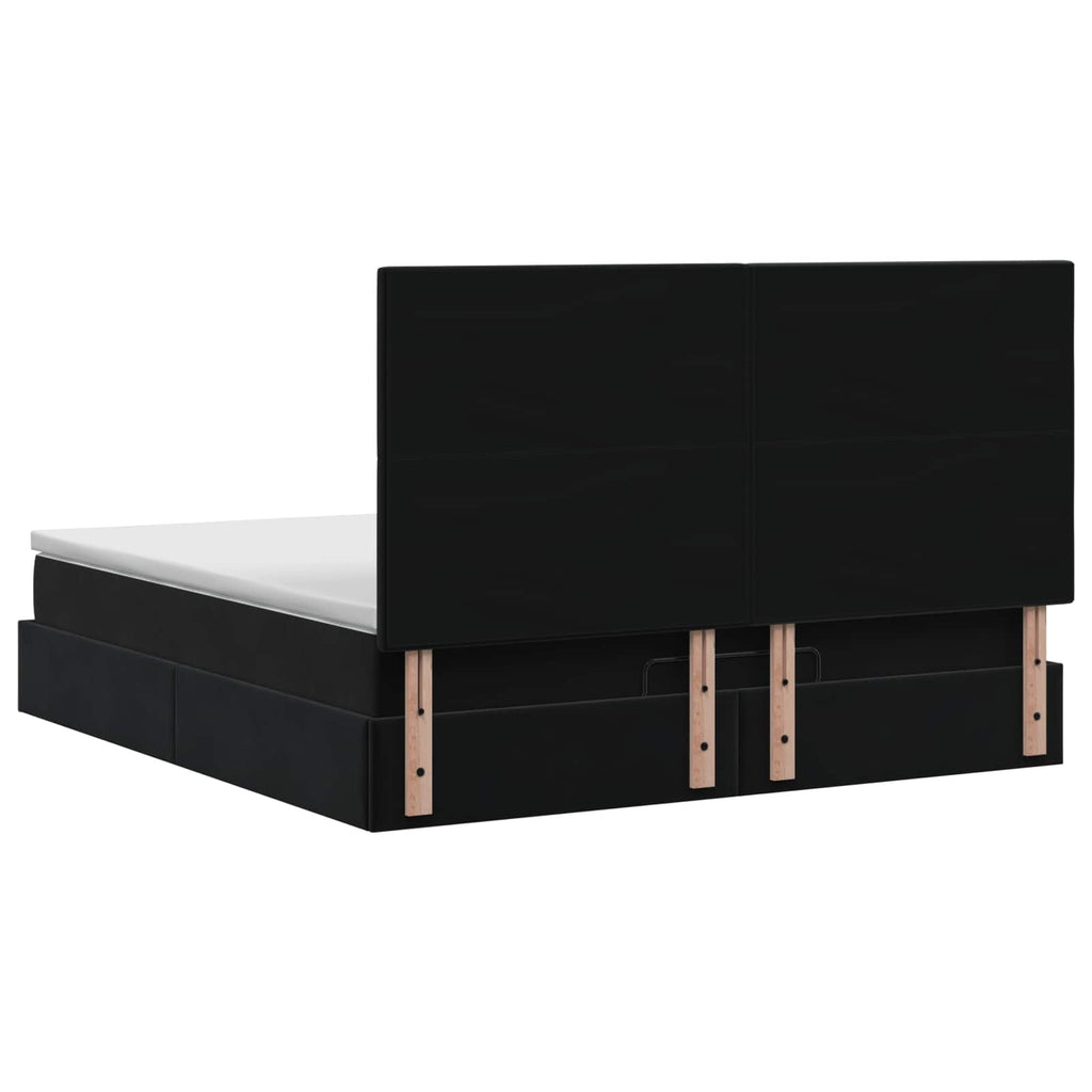 vidaXL Łóżko ottoman z materacem Czarny 160 x 200 cm Welur