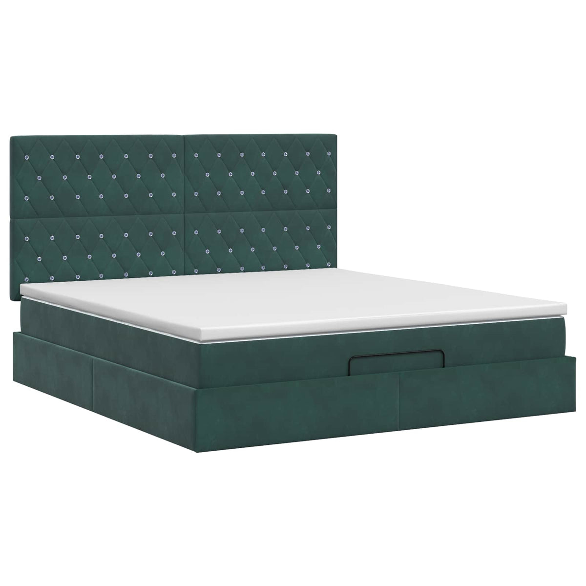 vidaXL Łóżko ottoman z materacem Ciemnozielony 160 x 200 cm Welur