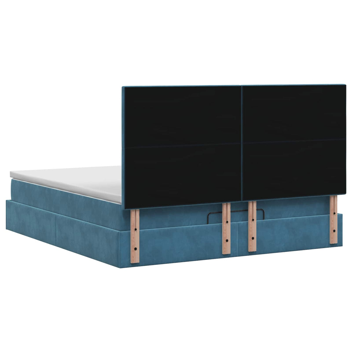 vidaXL Łóżko ottoman z materacem Ciemnoniebieski 160 x 200 cm Welur