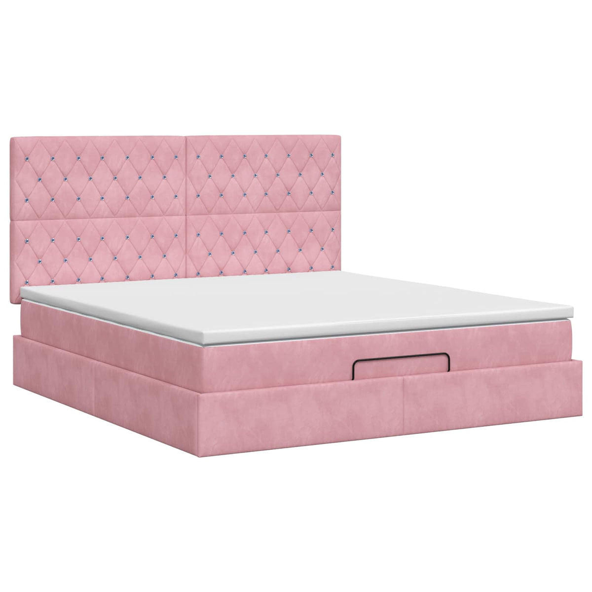 vidaXL Łóżko ottoman z materacem różowy 160 x 200 cm Welur