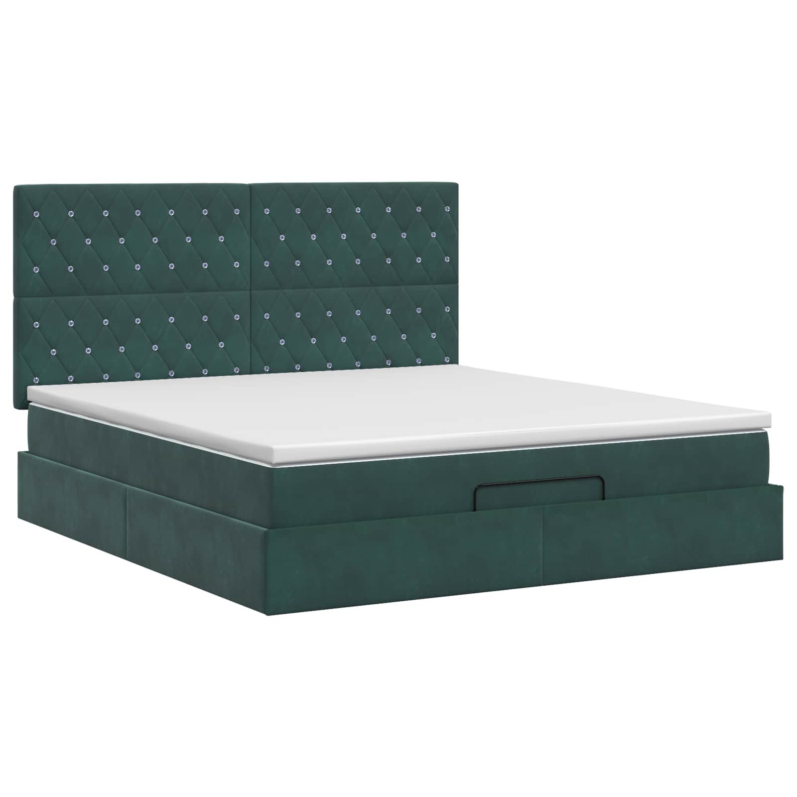 vidaXL Łóżko ottoman z materacem Ciemnozielony 180 x 200 cm Welur