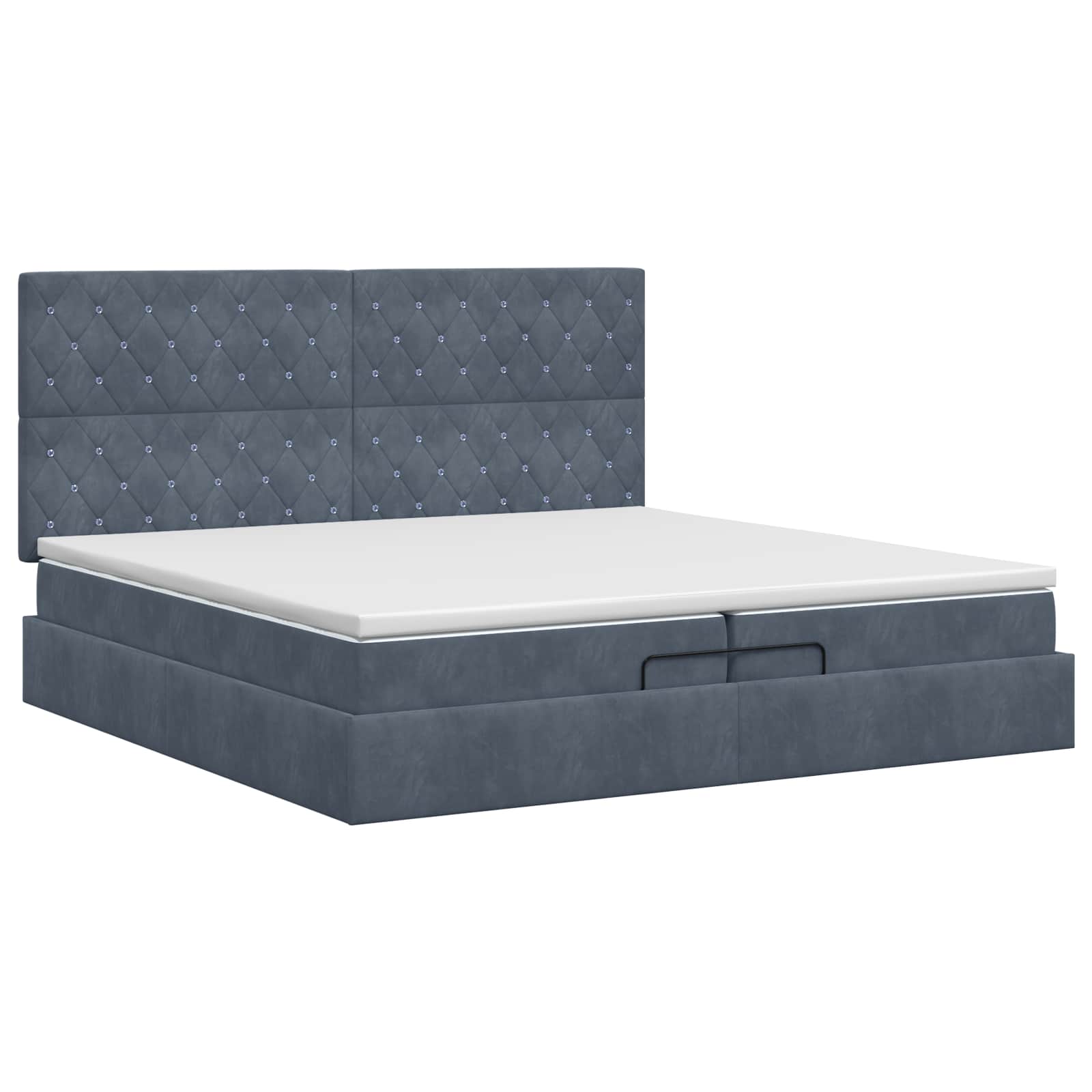 vidaXL Łóżko ottoman z materacem ciemnoszary 200 x 200 cm Welur