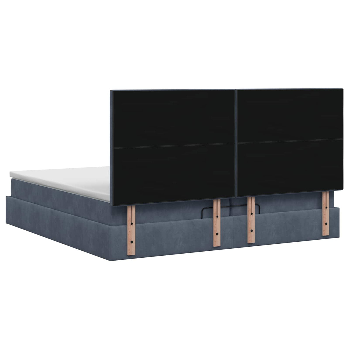 vidaXL Łóżko ottoman z materacem ciemnoszary 200 x 200 cm Welur