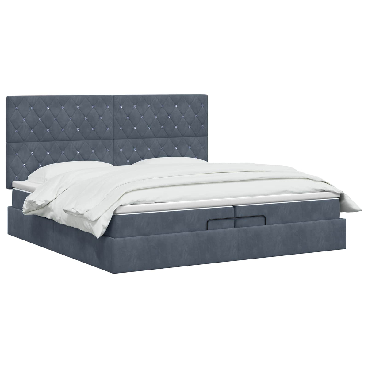 vidaXL Łóżko ottoman z materacem ciemnoszary 200 x 200 cm Welur