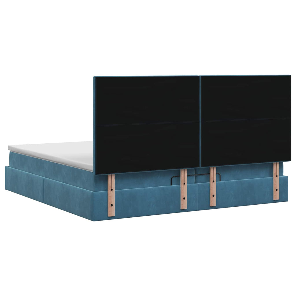 vidaXL Łóżko ottoman z materacem Ciemnoniebieski 200 x 200 cm Welur