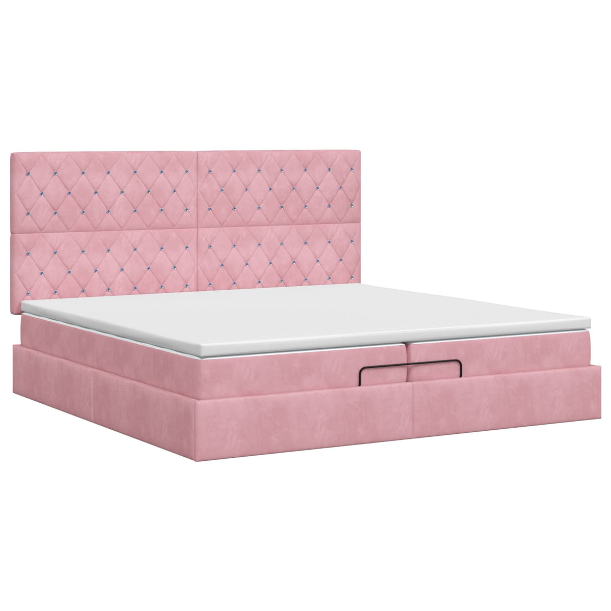 vidaXL Łóżko ottoman z materacem różowy 200 x 200 cm Welur