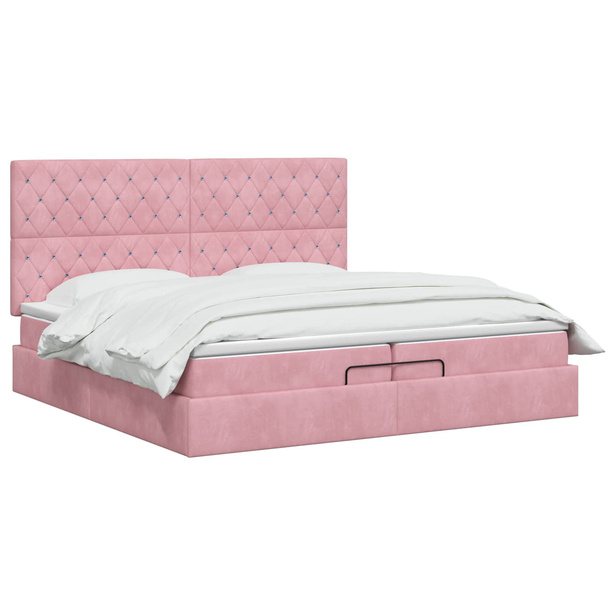 vidaXL Łóżko ottoman z materacem różowy 200 x 200 cm Welur