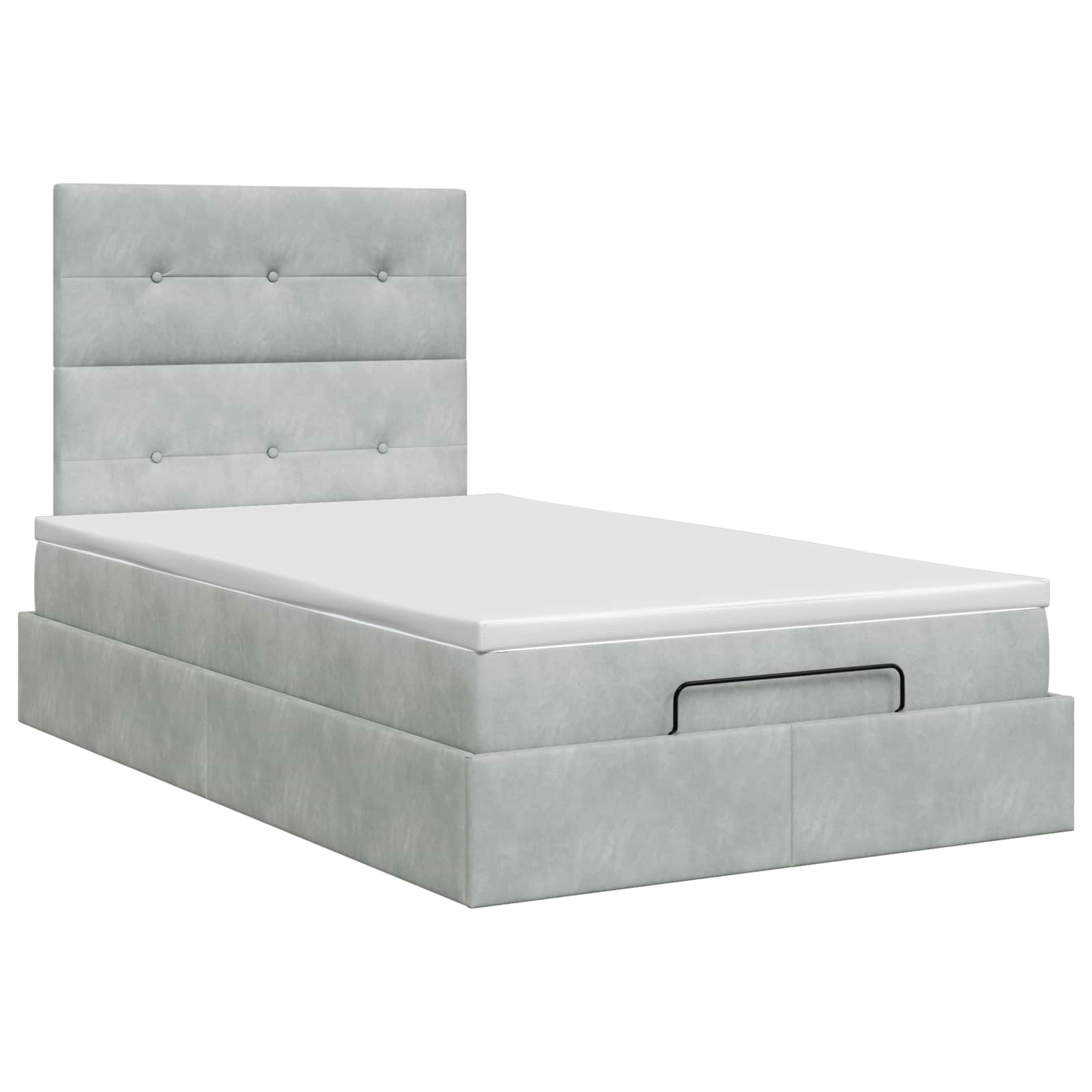 vidaXL Łóżko ottoman z materacem jasnoszary 120 x 190 cm Welur