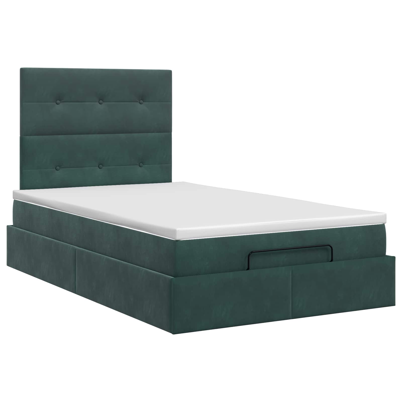 vidaXL Łóżko ottoman z materacem Ciemnozielony 120 x 200 cm Welur