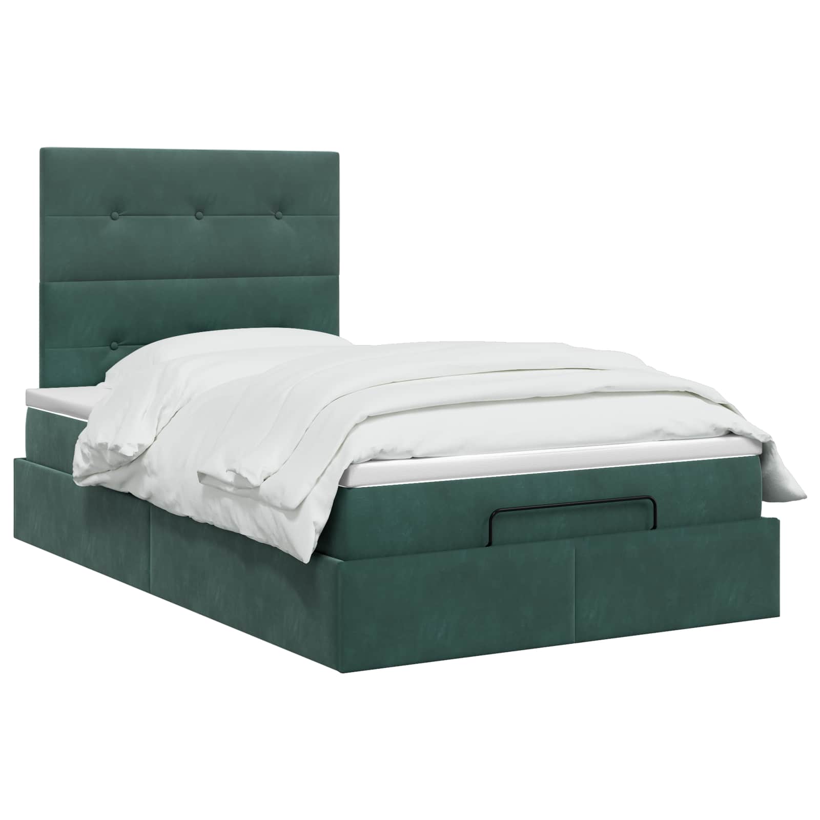 vidaXL Łóżko ottoman z materacem Ciemnozielony 120 x 200 cm Welur