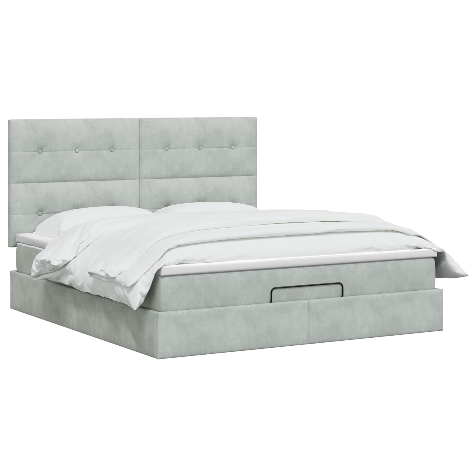 vidaXL Łóżko ottoman z materacem jasnoszary 140 x 190 cm Welur