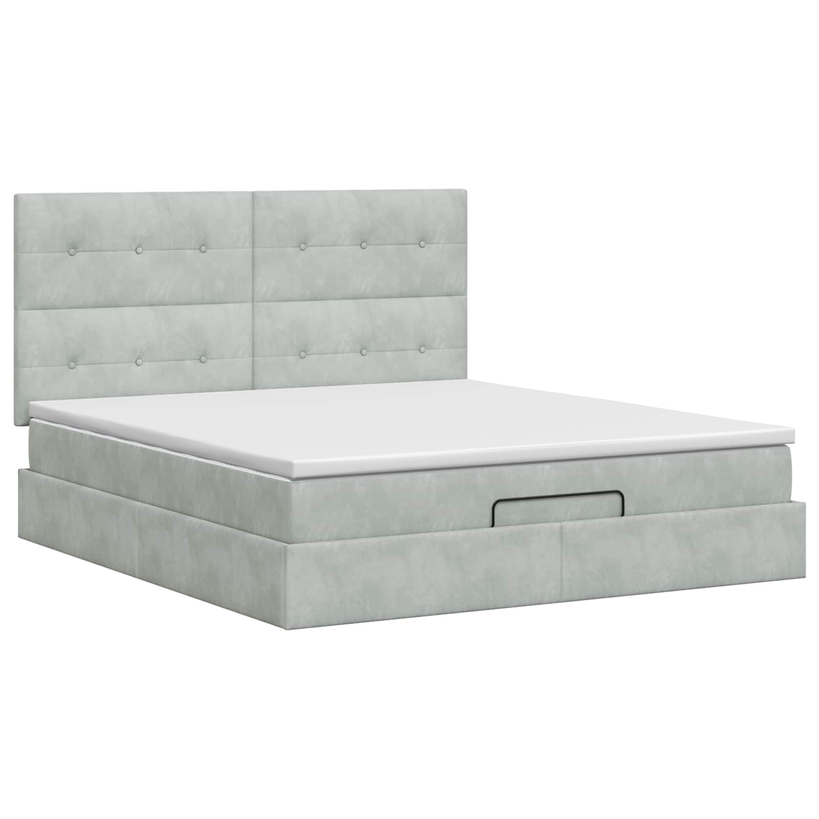 vidaXL Łóżko ottoman z materacem jasnoszary 140 x 200 cm Welur